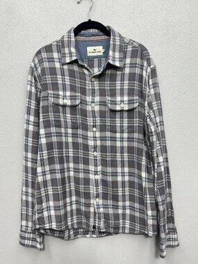 The Normal Brand Shirt Mens Medium Grey Plaid Flannel Long Sleeve Button Up